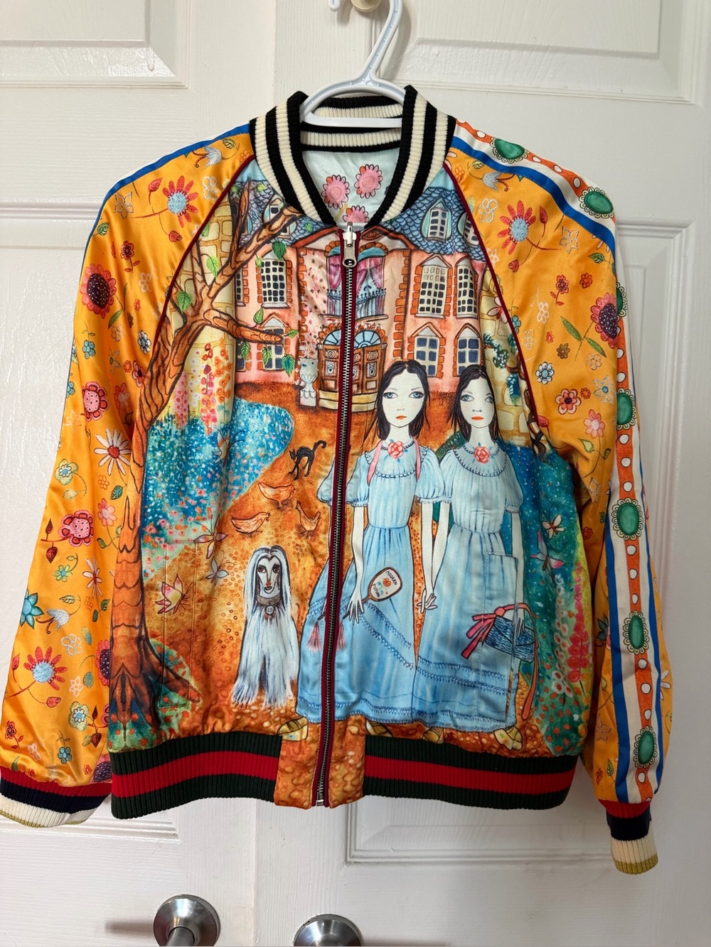 Unique Reversible Statement Jacket - Two-Way Graphic & Nature Print